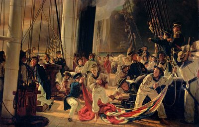 On the deck during a sea battle, 1855 by François Auguste Biard